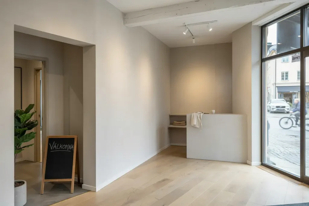 renovering av butikslokal med nya innerv ggar i lta centrum