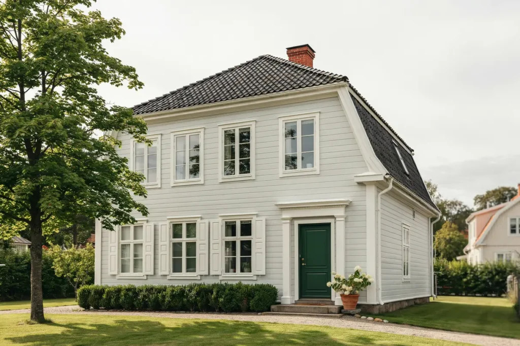 fasadrenovering och m lning av villa i kolar ngen